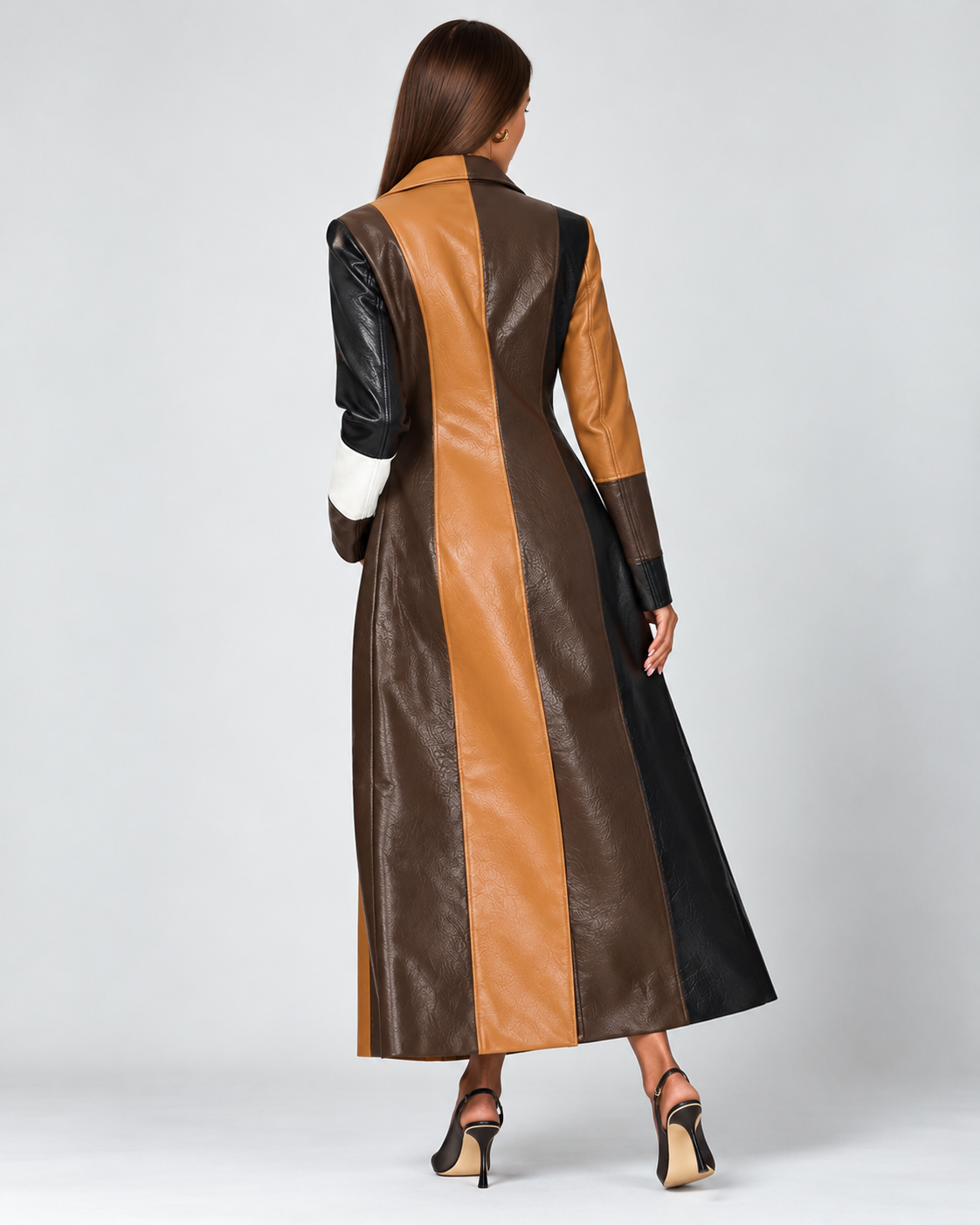 Linda™ | Elegant Long Coat with Patchwork