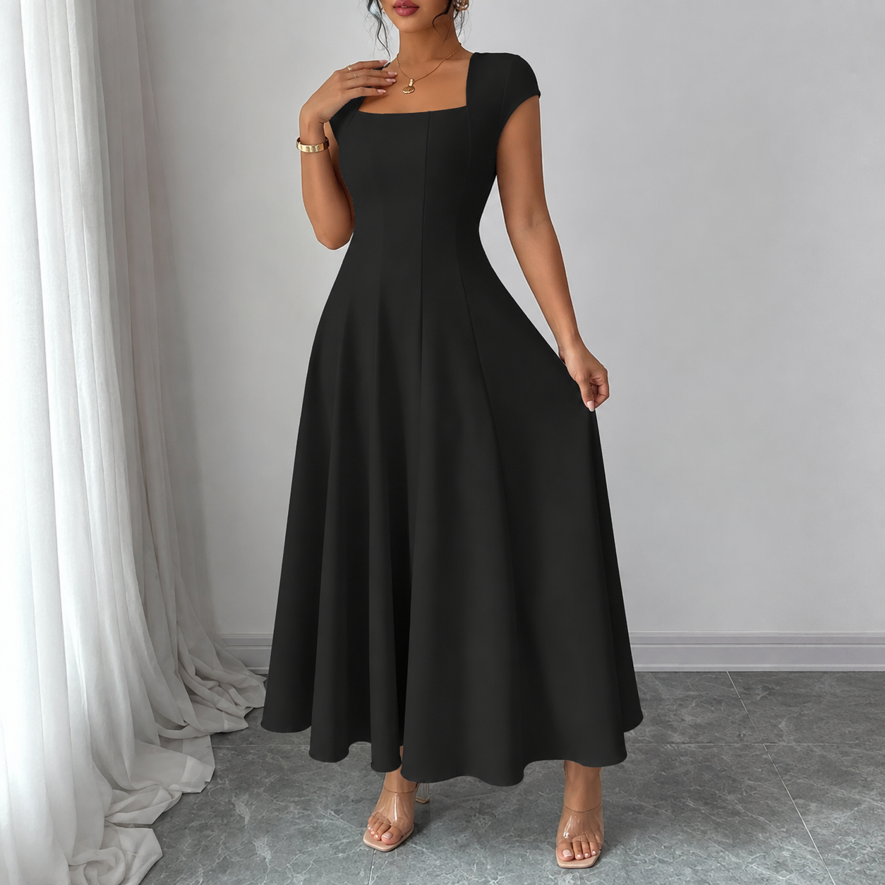 Brooklyn™ | Classic Tummy-Control A-Line Midi Dress