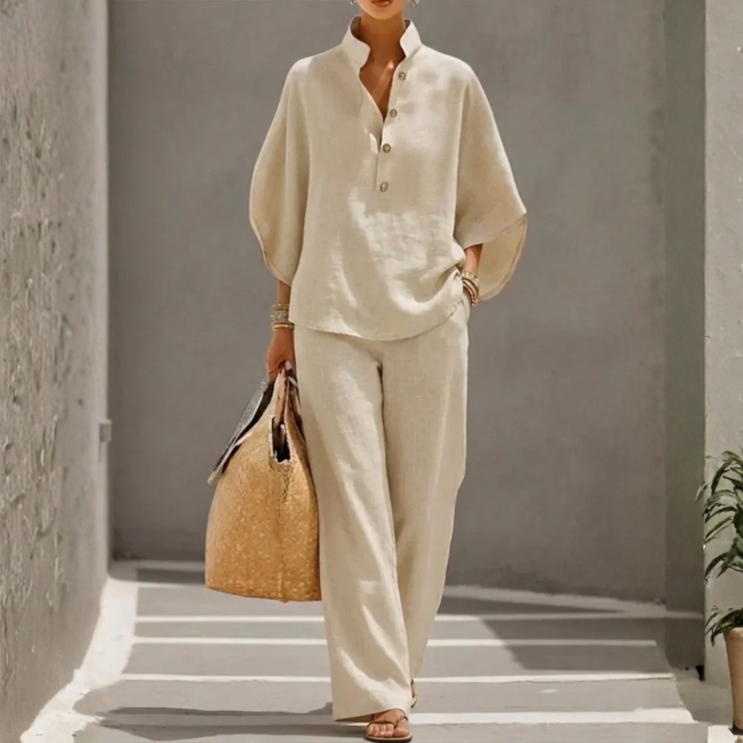 MARIBEL™ - FLARED CASUAL SUMMER LINEN SET