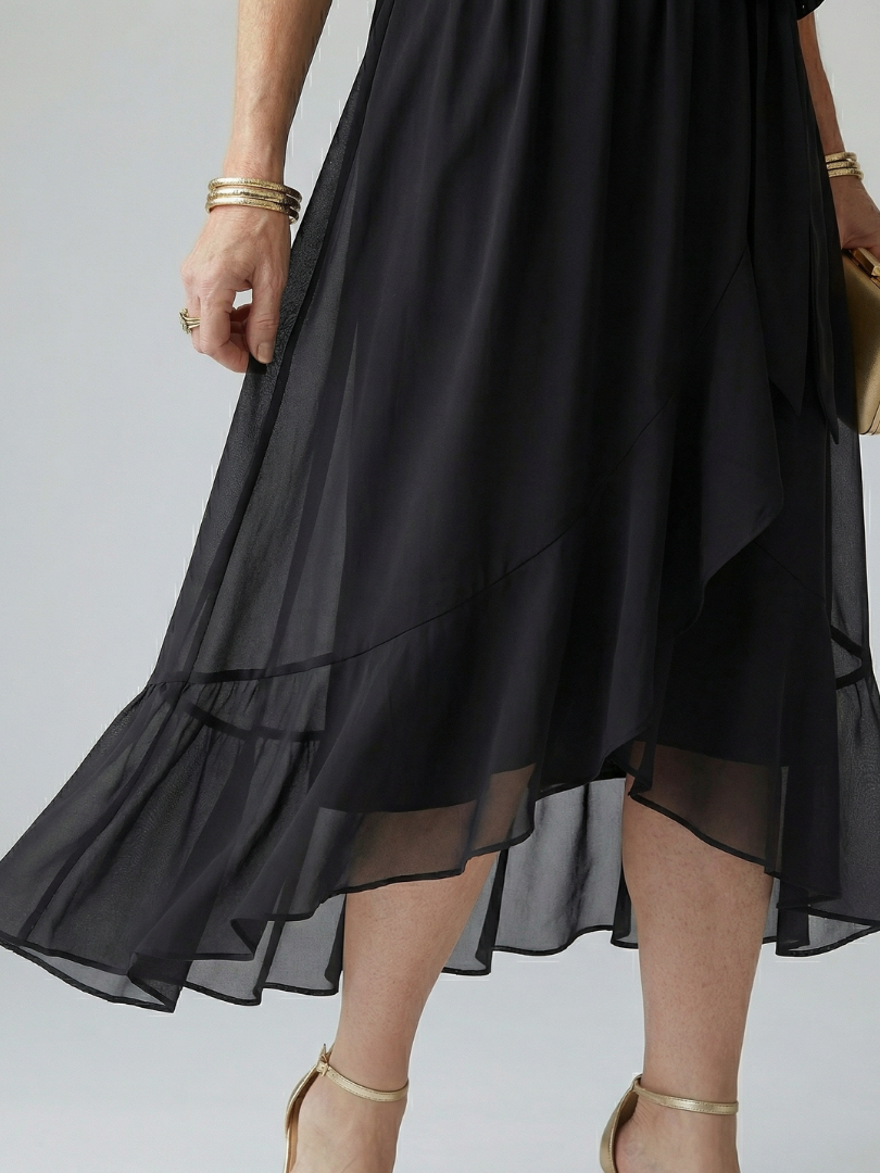 Kayla™ | Tummy-Flattering Draped Midi Dress