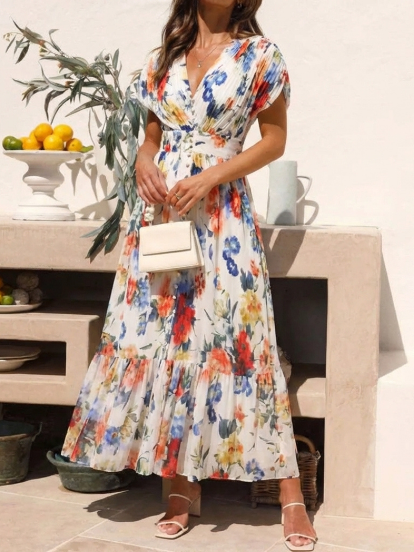 Savannah™ | Tummy-Flattering Floral Midi Dress