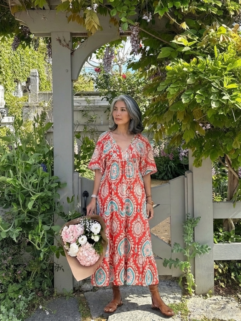 Zaria™ | Tummy-Flattering Paisley Midi Dress