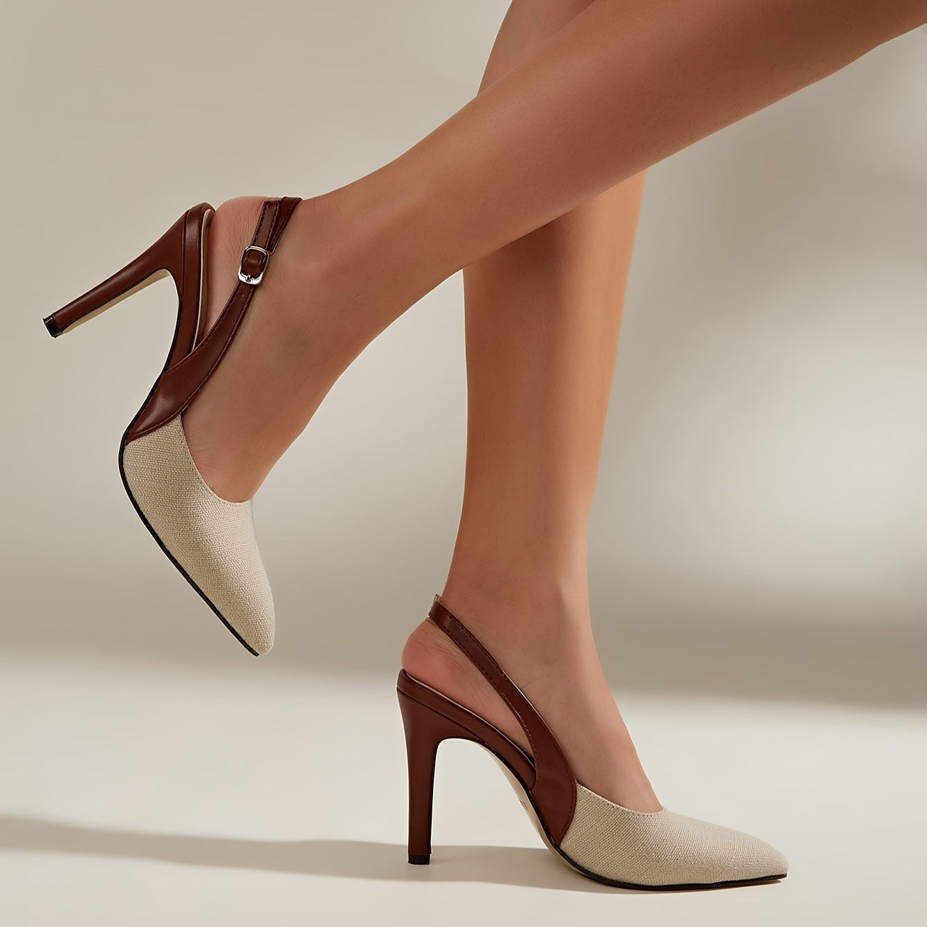 Amelia™ | Open-Back Heels with Contrast Details
