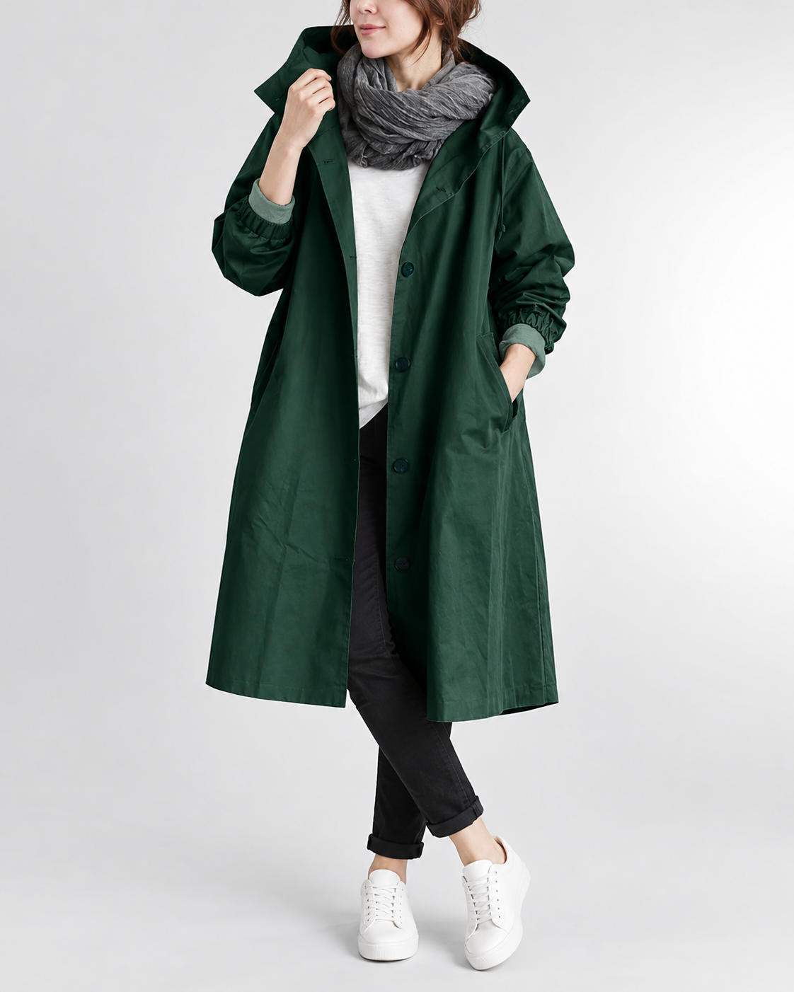 Brooklyn™ | Warm Long Trench Coat With Hood