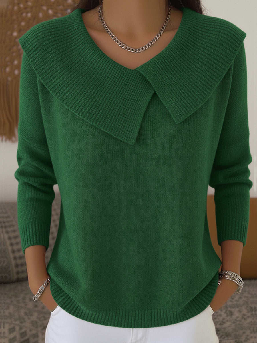 Karen™ | Warm Knitted Sweater with Wide Collar
