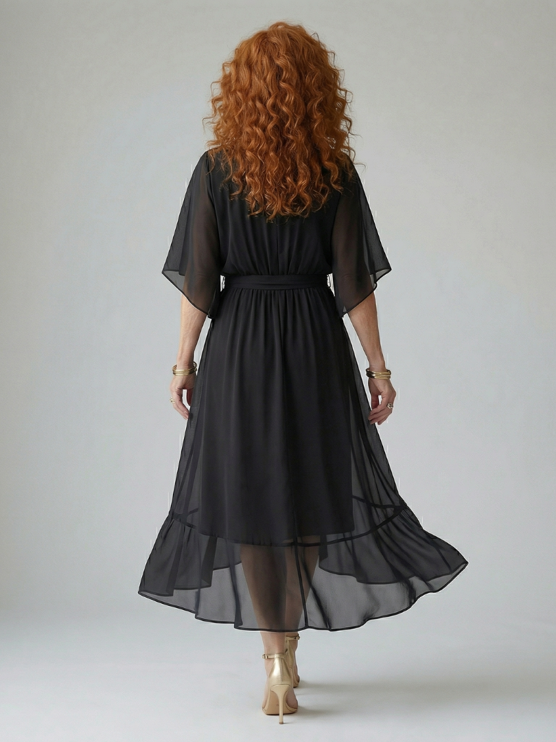 Kayla™ | Tummy-Flattering Draped Midi Dress