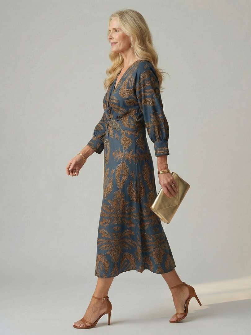 Kylie™ | Tummy-Flattering Wrap Midi Dress