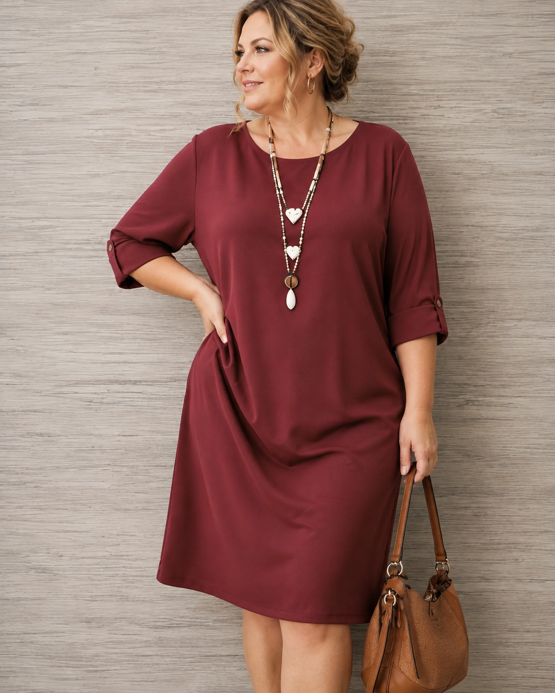 Bella™ | Casual Tummy-Flattering Midi Dress with Pockets