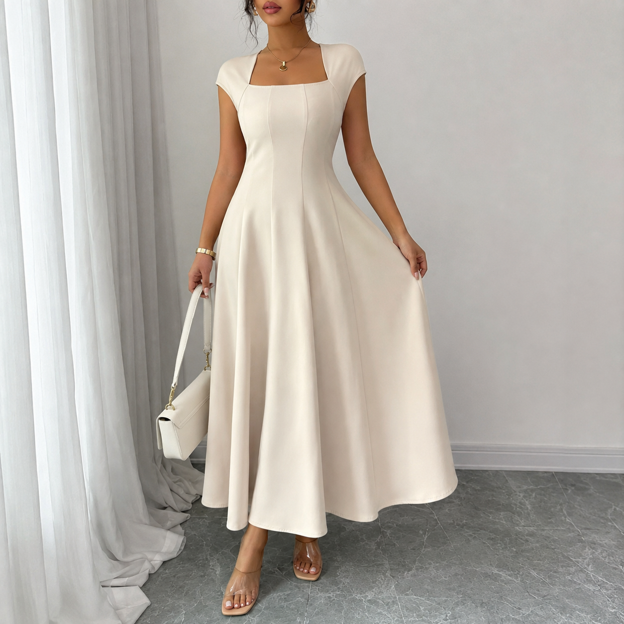 Brooklyn™ | Classic Tummy-Control A-Line Midi Dress