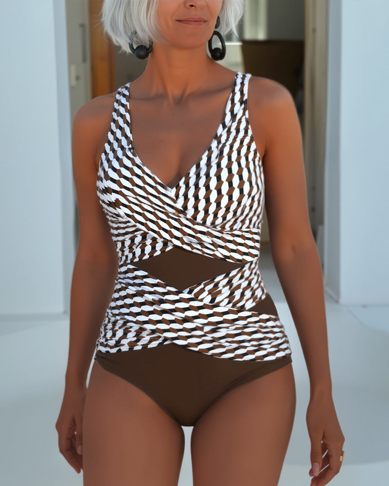 Cross-Cut Bathing Suit for Relaxed Resort Style