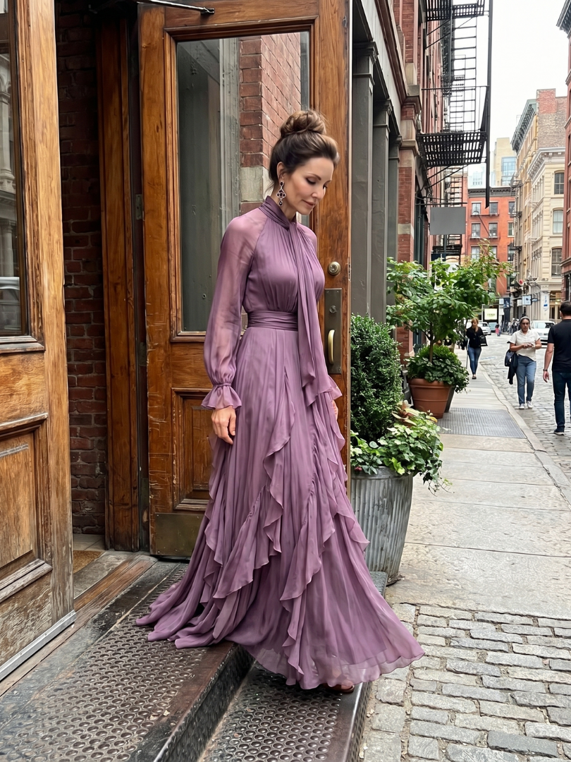 Katherine™ | Tummy-Flattering Ruffled Maxi Dress