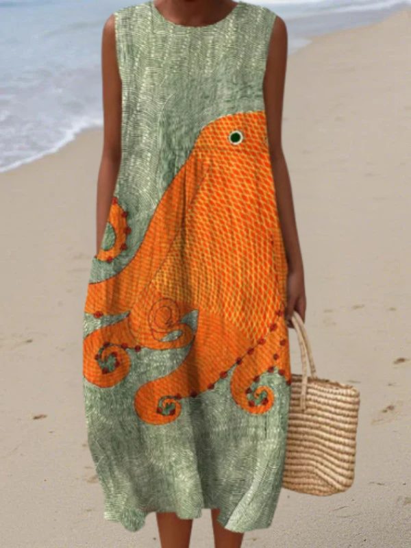 Lina | Oceanic Midi Dress