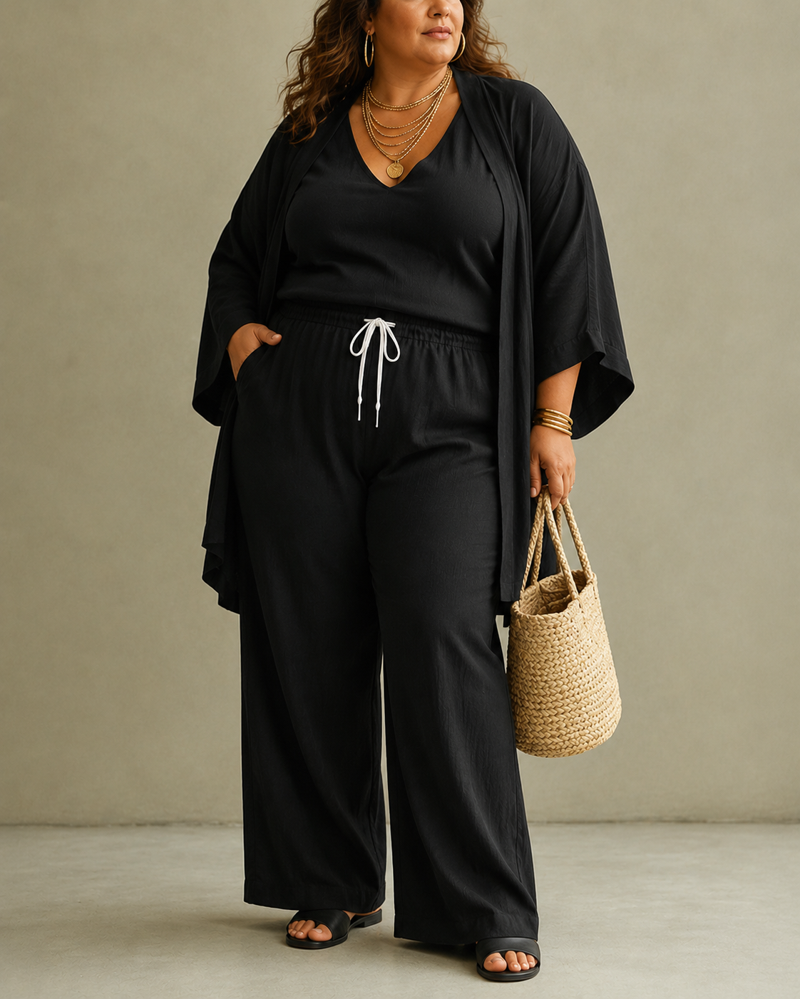 Ellie™ | Relaxed 3-Piece Set with Opaque Pants