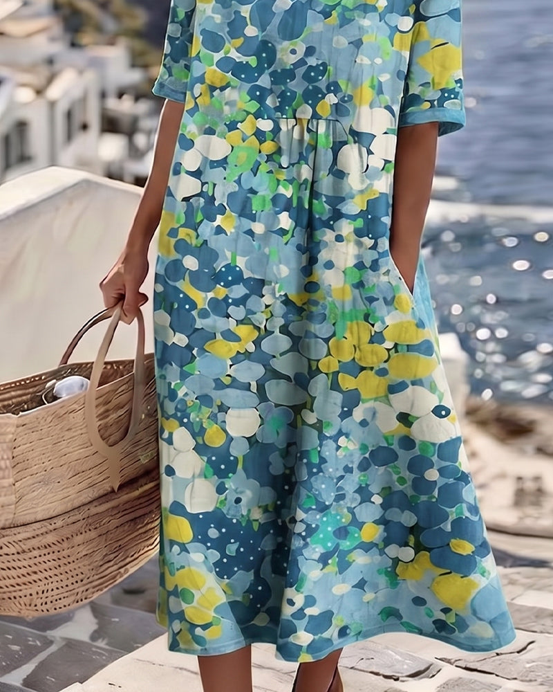 Elena | Loose and Light Floral Midi Dress