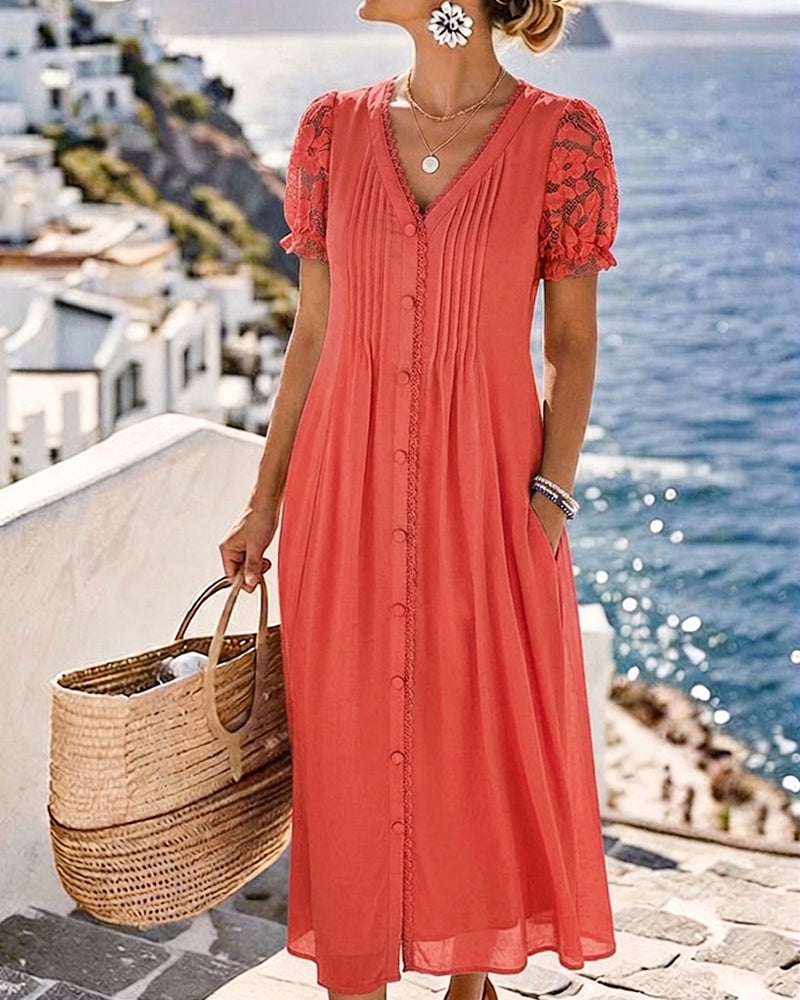 Sara | Loose and Lightweight Floral Midi Dress