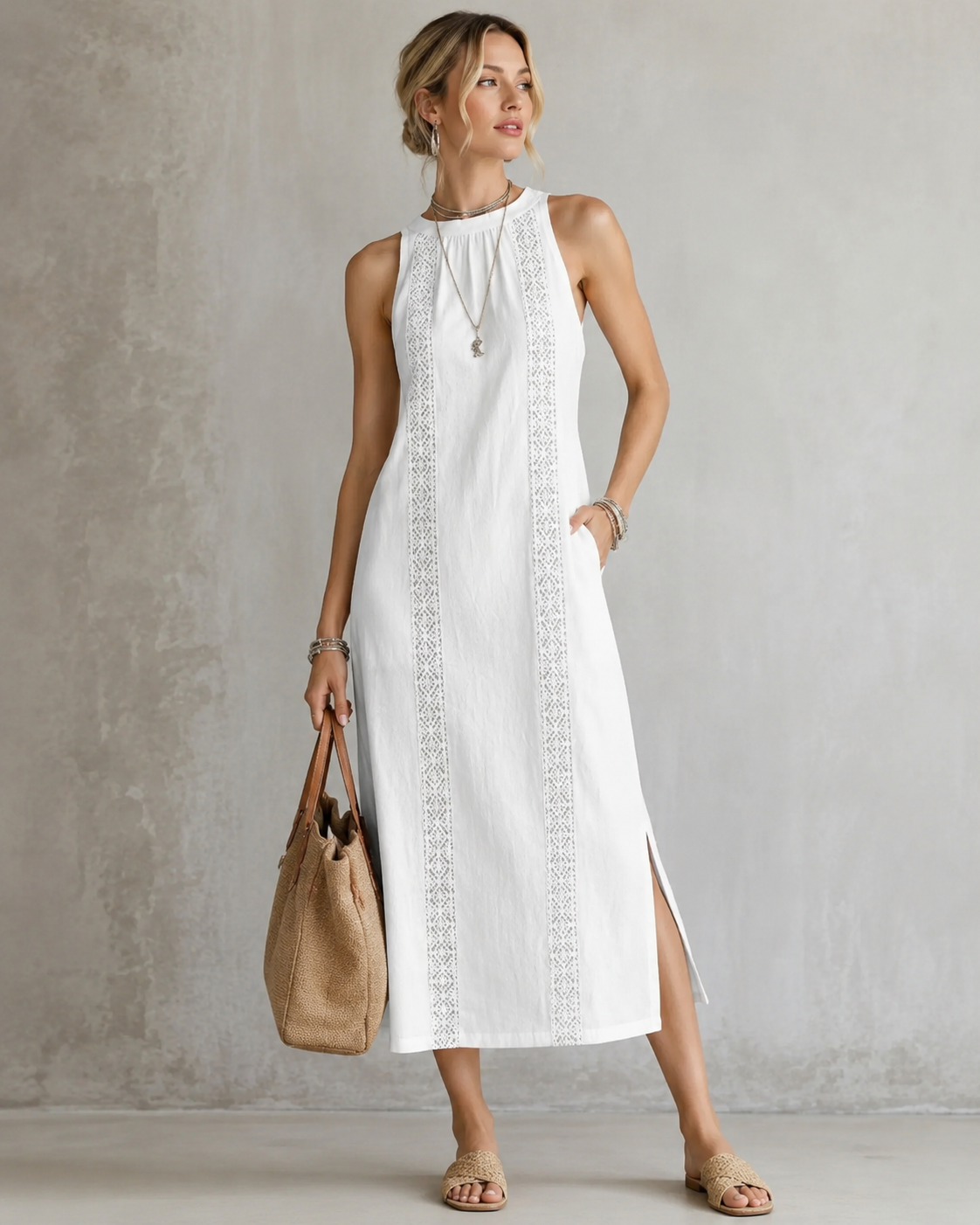 Bella™ | Elegant Sleeveless Tummy-Flattering Midi Dress