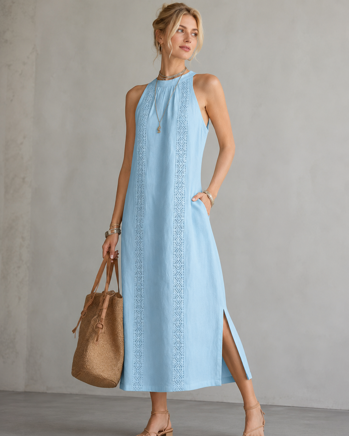 Bella™ | Elegant Sleeveless Tummy-Flattering Midi Dress