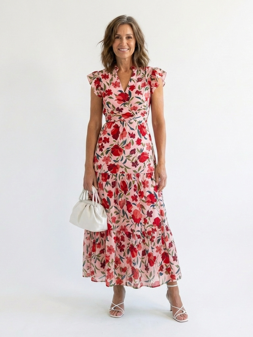 Lila™ | Tummy-Flattering Floral Midi Dress