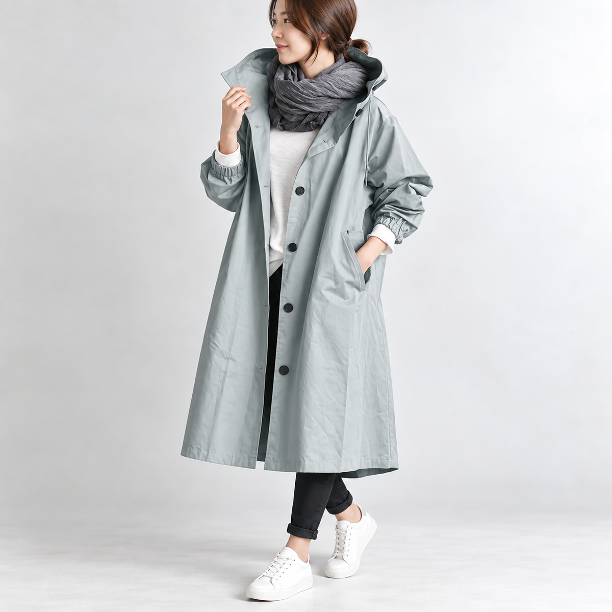 Patricia™ | Long Trench Coat with Hood