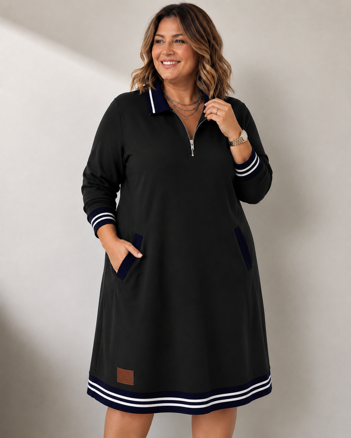 Ashley™ | Tummy-Covering Polo Dress With Zipper