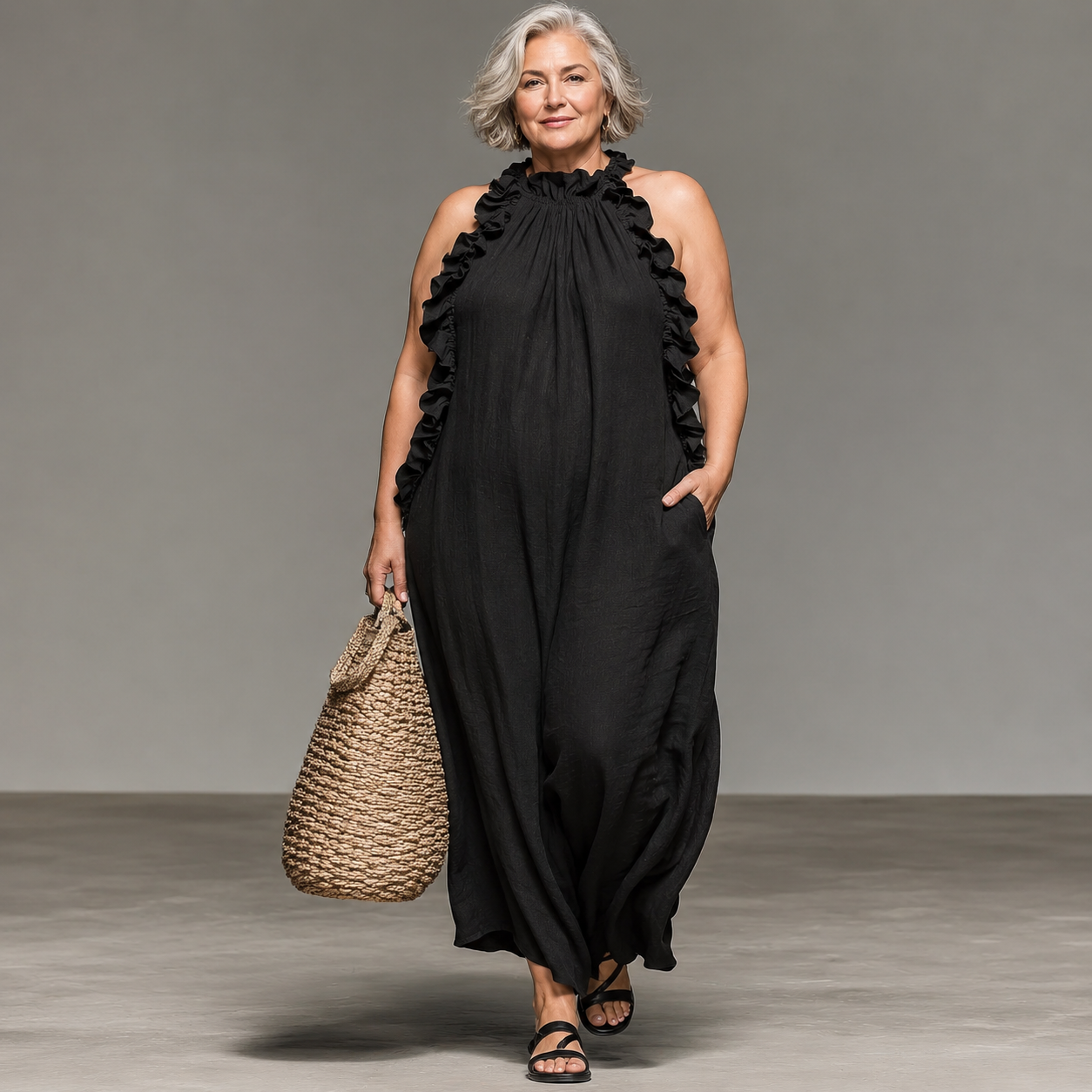 Paisley™ | Lightweight Non-Sheer Maxi Dress with Pockets Tummy-Flattering