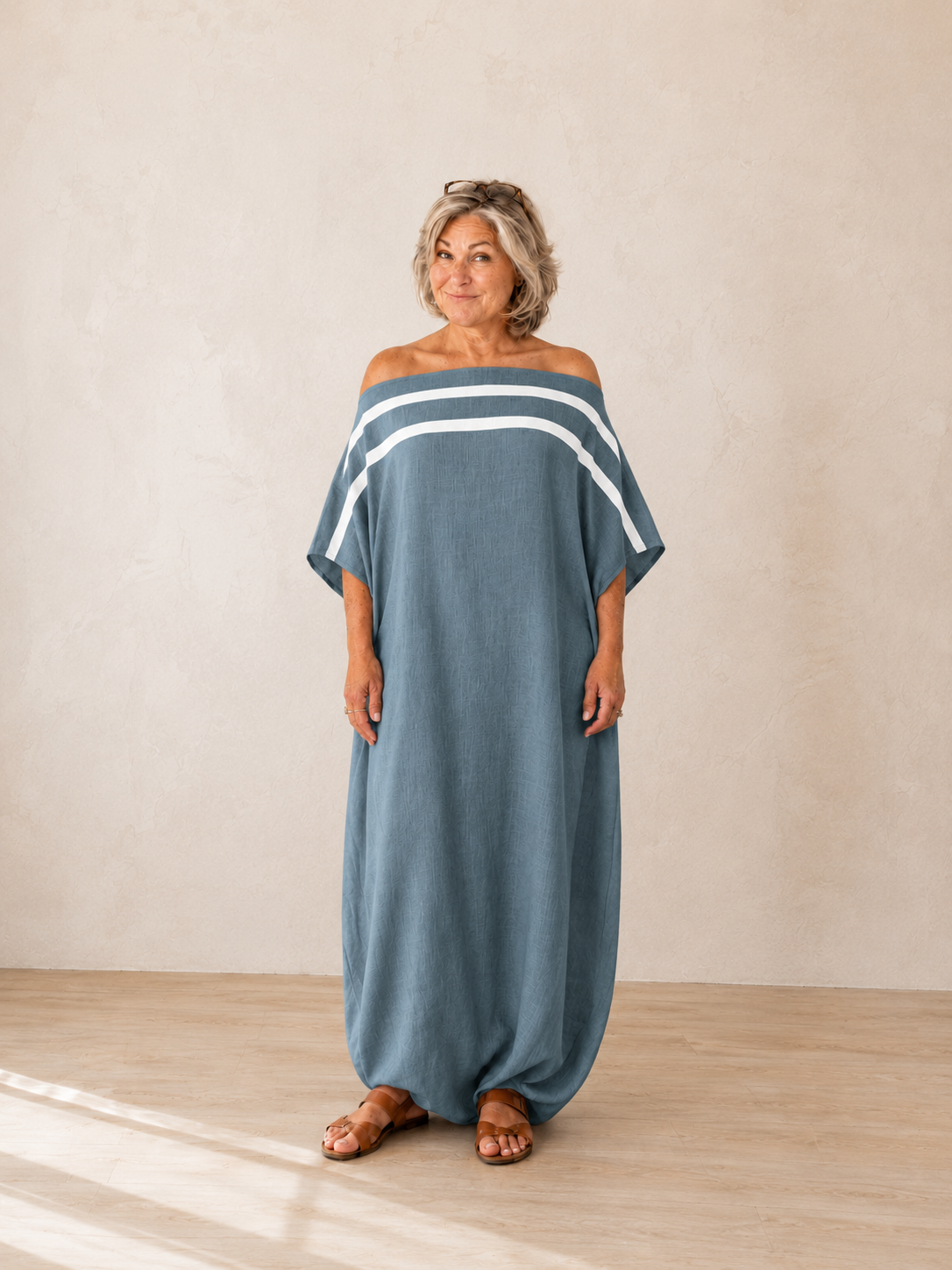 Abigail™ | Comfortable off-shoulder maxi dress that stylishly conceals the belly