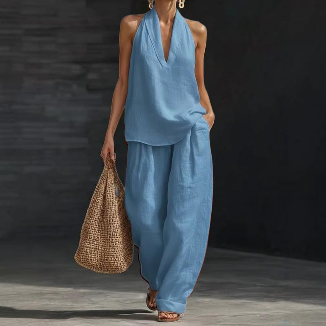 Ainhoa | Two-Piece Set with Linen Texture