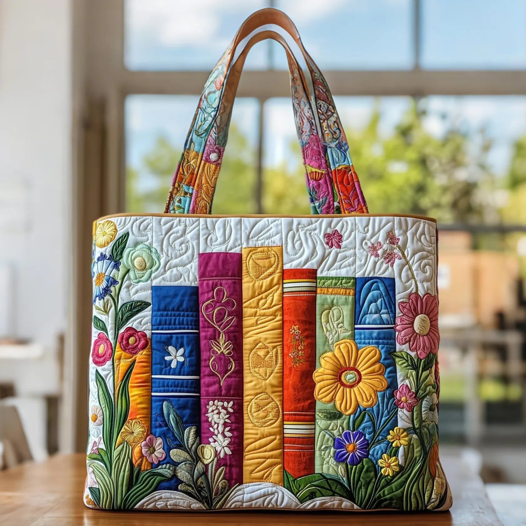 Floral Library Artisan Tote Bag
