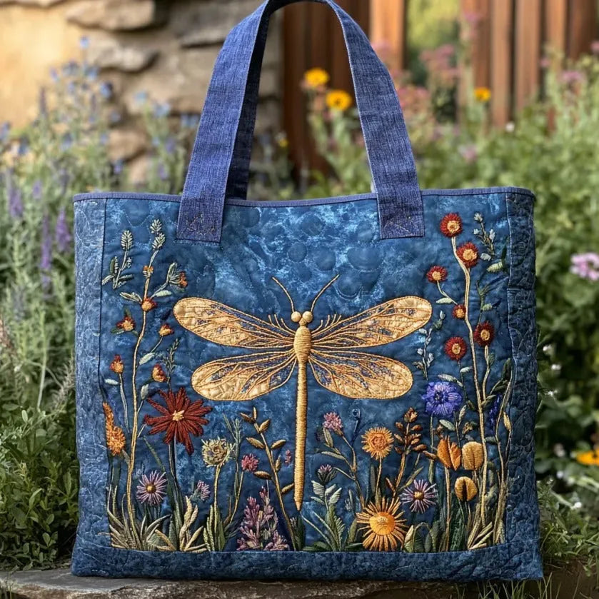 Quilted Bag with Dragonfly