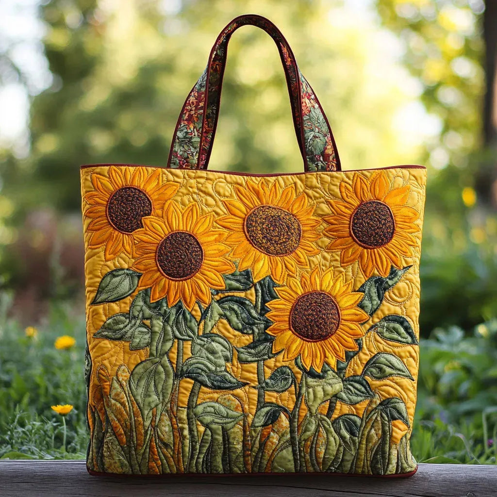 Classic Tote Bag with Sunflower Print