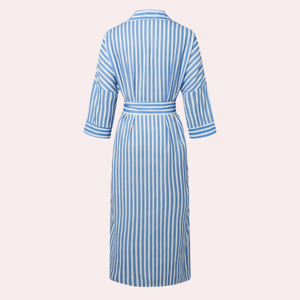 Noa™ | Casual Striped Midi Shirt Dress