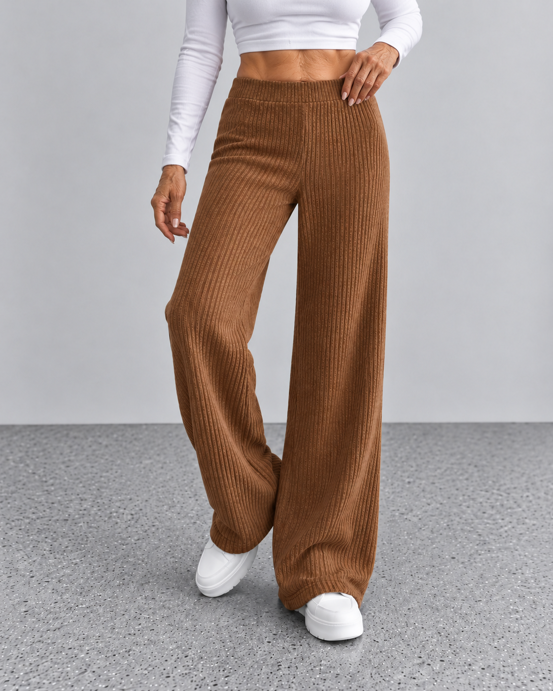 Susan™ | High Waist Ribbed Pants with Wide Legs