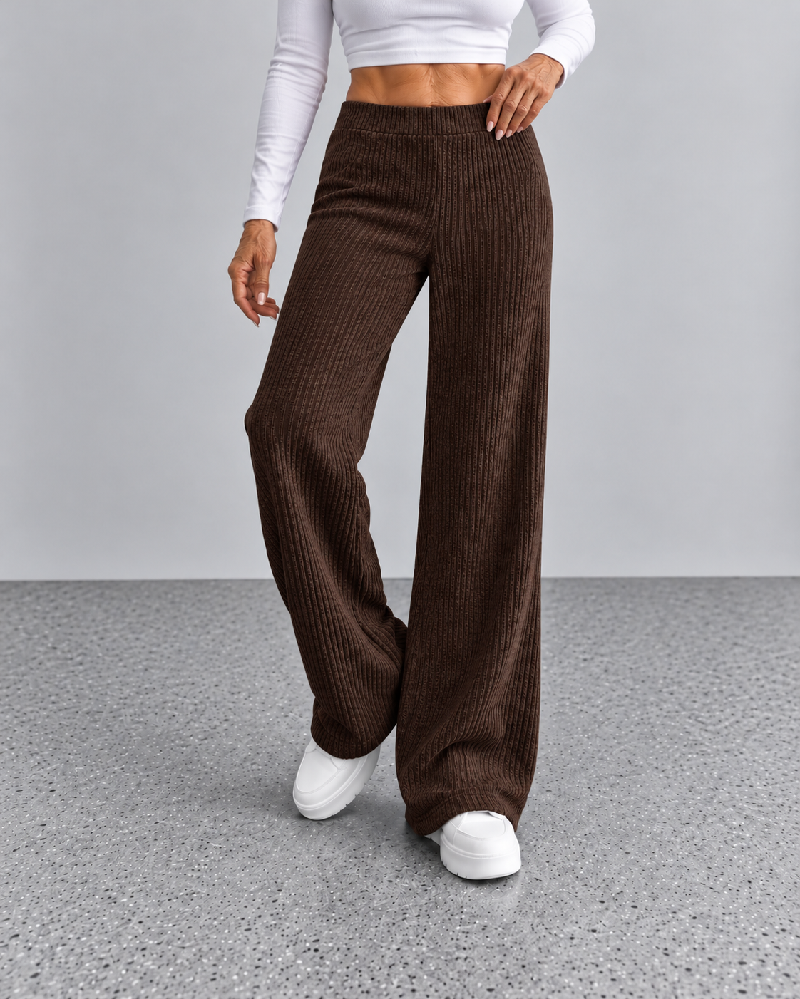 Susan™ | High Waist Ribbed Pants with Wide Legs