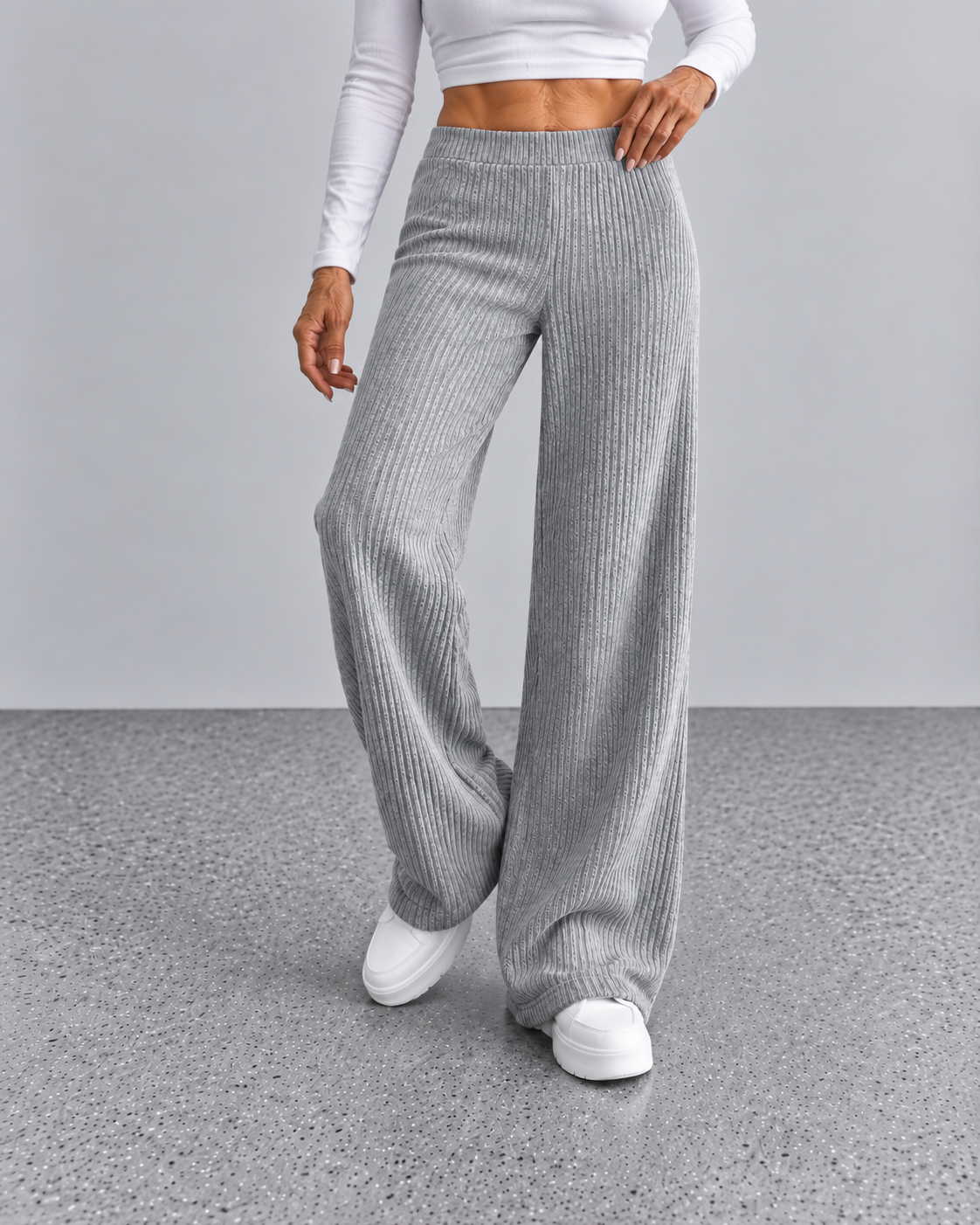 Susan™ | High Waist Ribbed Pants with Wide Legs