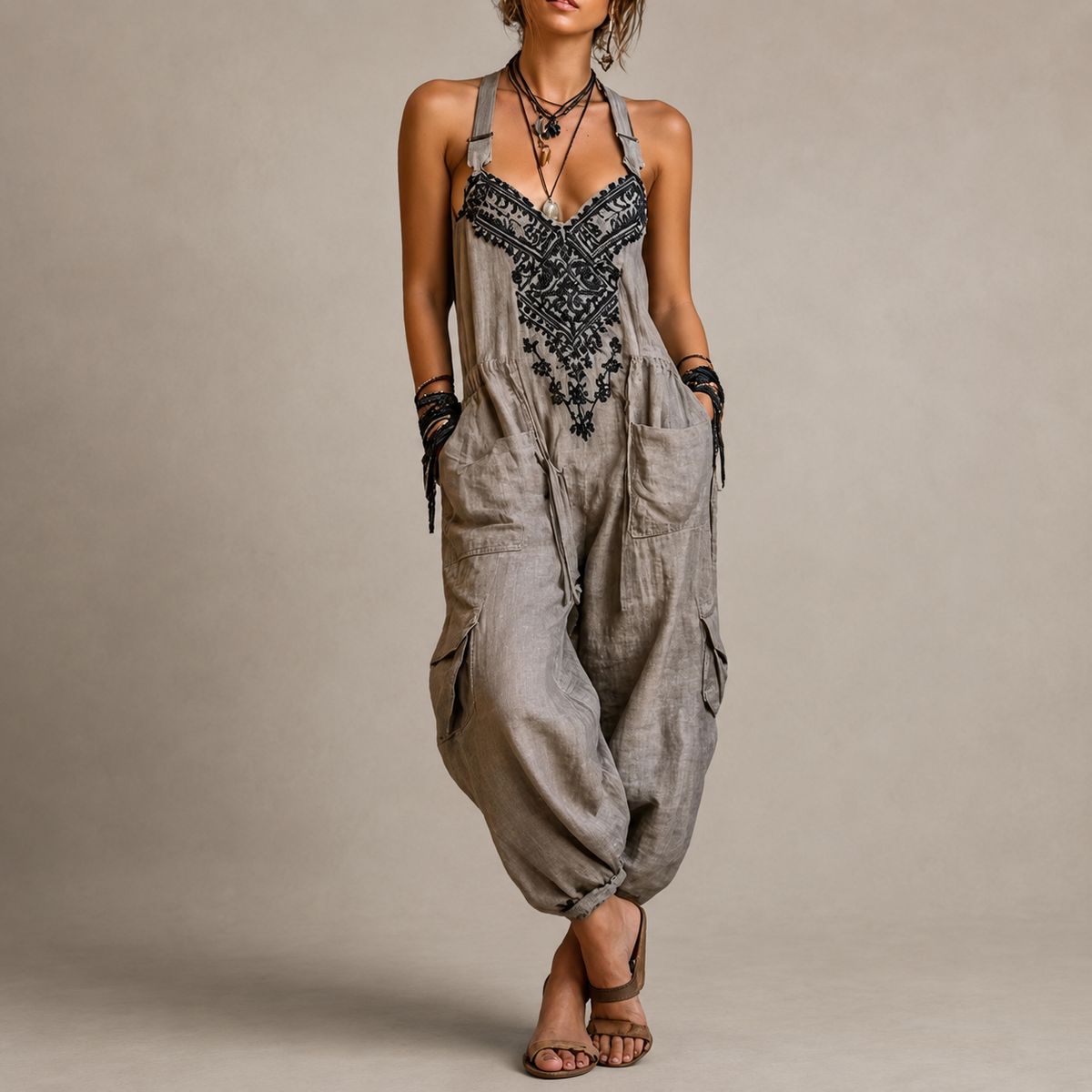 Mieke™ | Bohemian Jumpsuit Met Borduursel