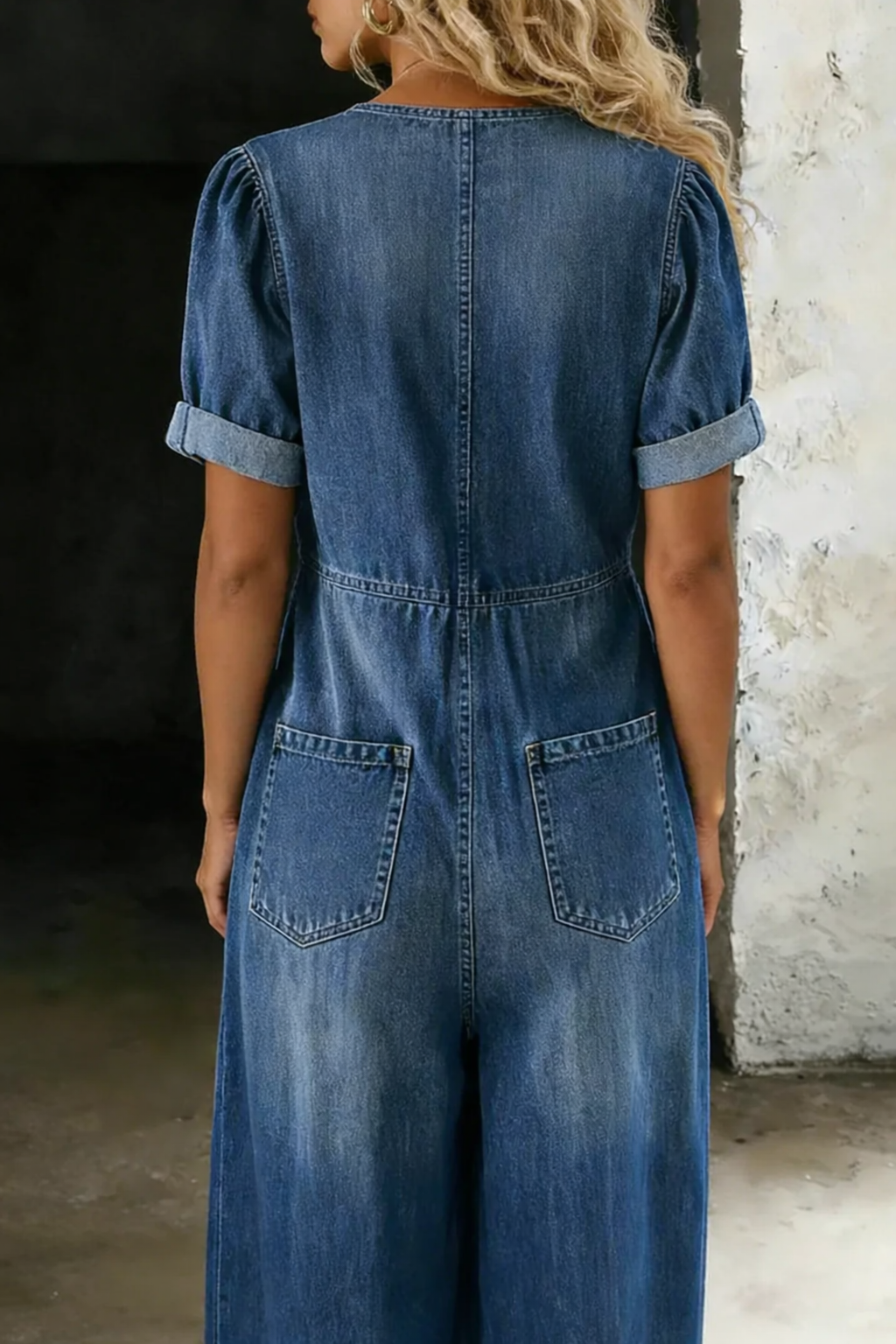 Maya™ | Denim Jumpsuit with V-Neck