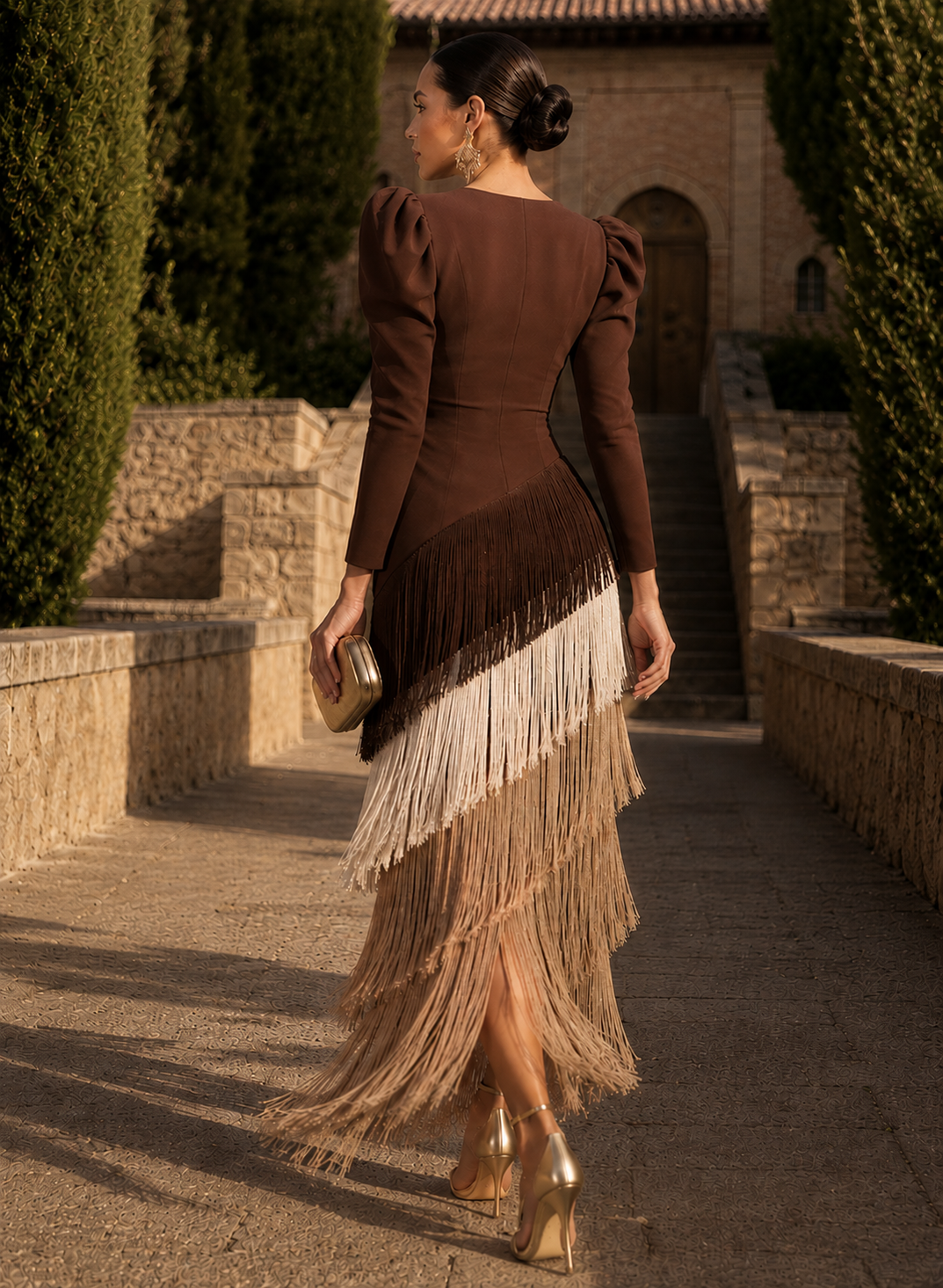 Patricia™ | Elegant Tummy-Control Dress with Fringes