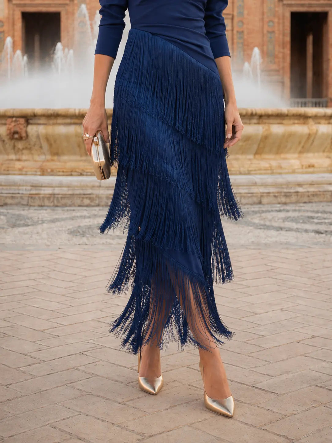 Patricia™ | Elegant Tummy-Control Dress with Fringes