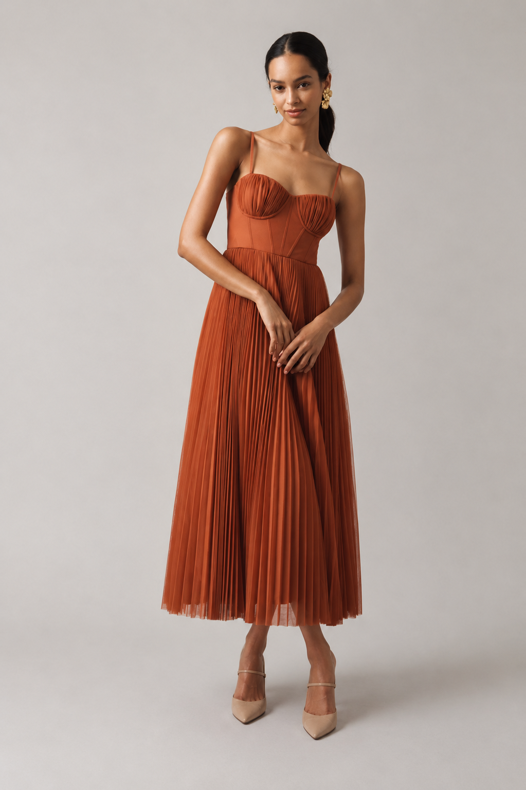 Lily™ | Elegant Tummy-Flattering Pleated Maxi Dress