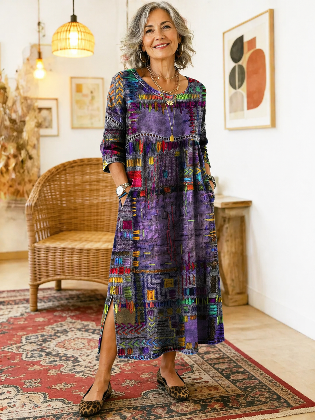 Peyton™ | Tummy-Flattering Patchwork Denim Dress