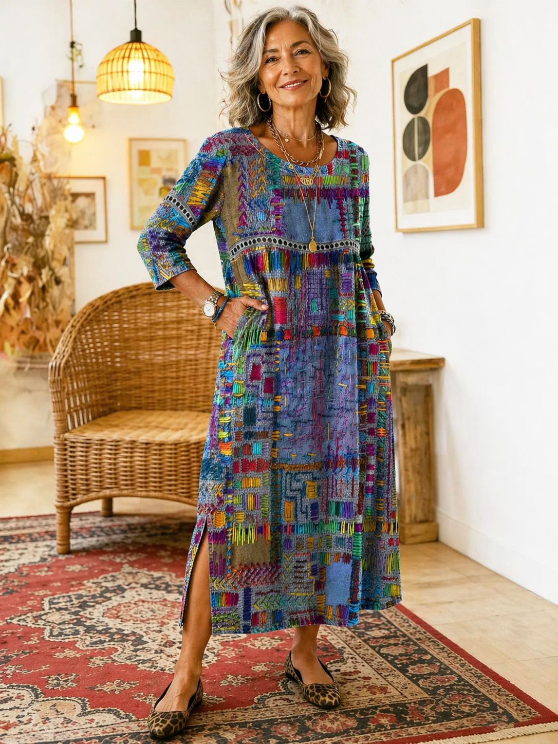 Peyton™ | Tummy-Flattering Patchwork Denim Dress