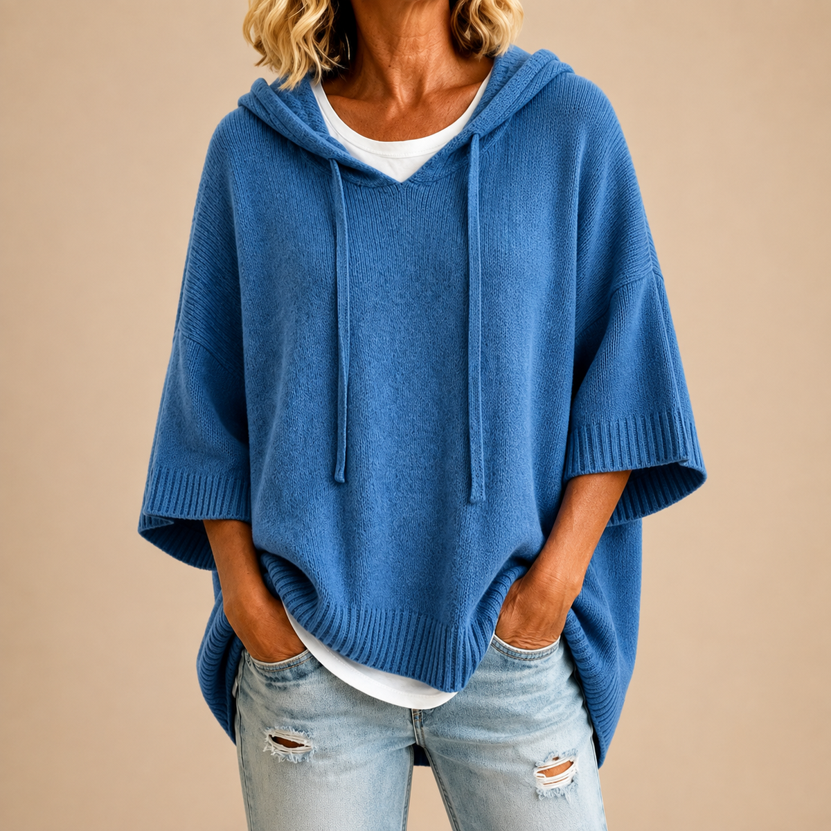 Susan™ | Cozy Knit Poncho with Hood 2