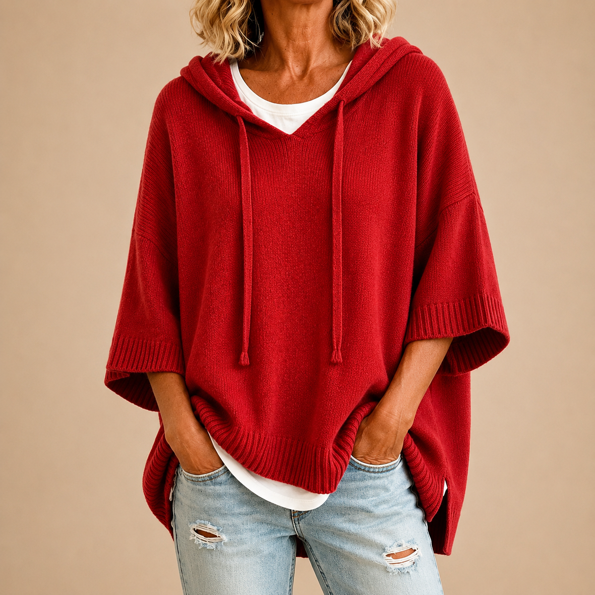 Susan™ | Cozy Knit Poncho with Hood 10