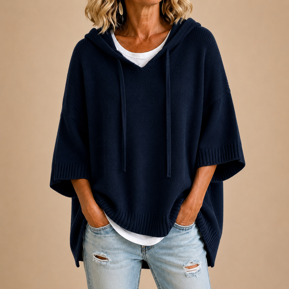 Susan™ | Cozy Knit Poncho with Hood 7