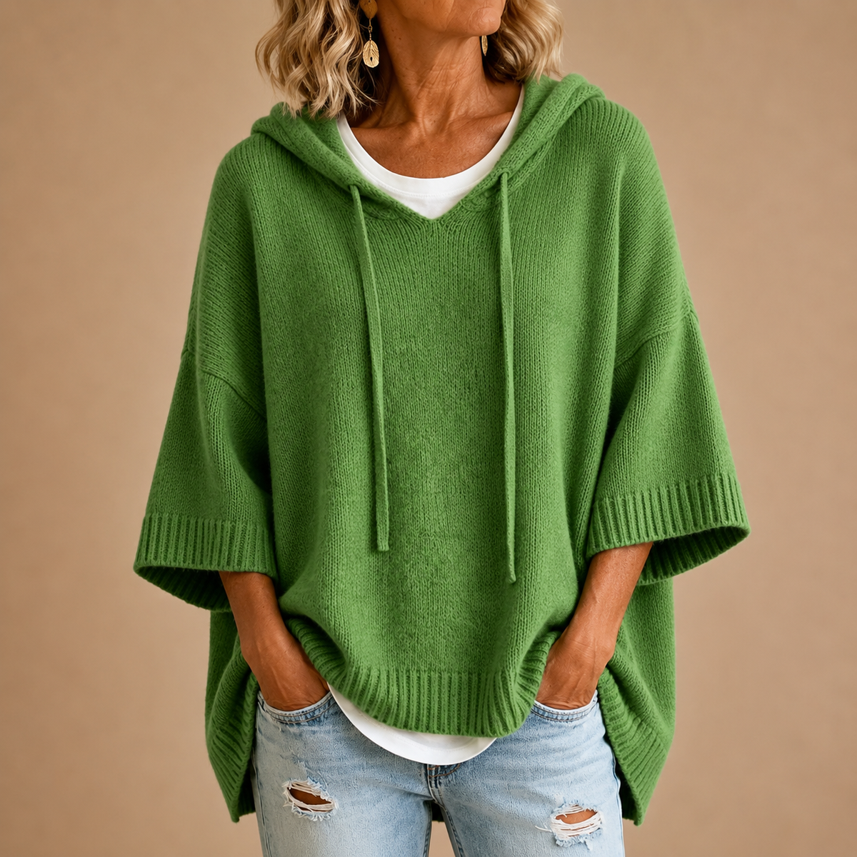 Susan™ | Cozy Knit Poncho with Hood 5