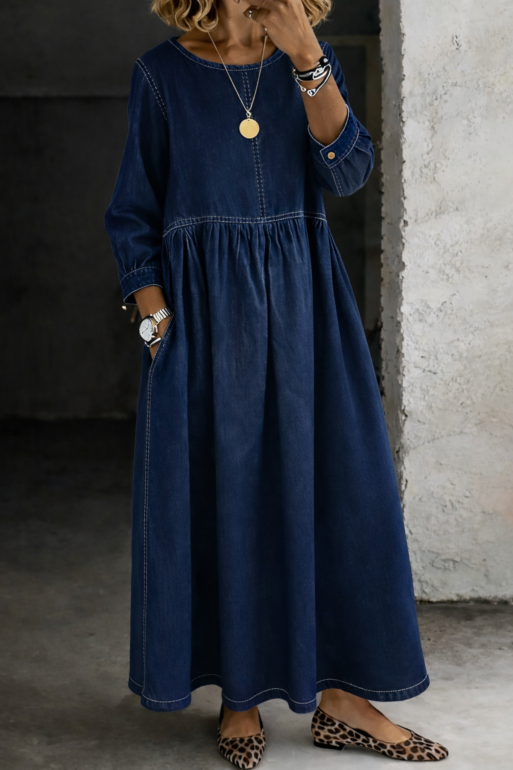 Zeph | Vintage Denim Maxi Dress