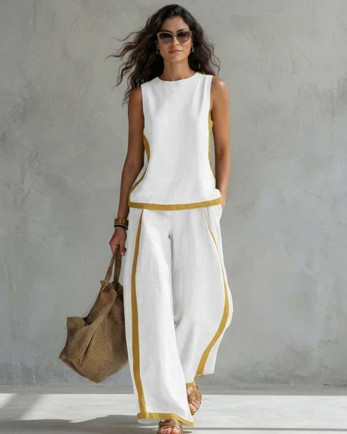 Hannah | Set with Contrast Trim