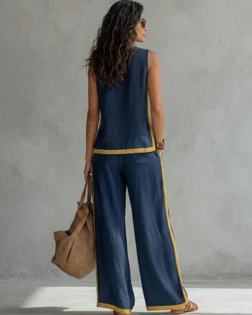 Hannah | Set with Contrast Trim