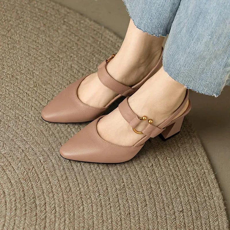 Elaine™ | Orthopedic Pumps with Pointed Toe and Block Heel 6