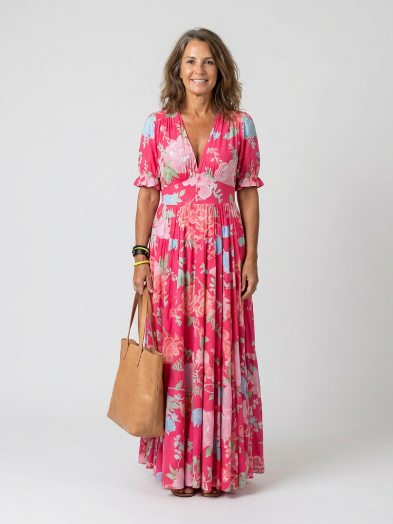 Ione™ | Tummy-Flattering Floral Midi Dress